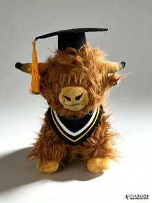 New Arrival Highland Cow Plush Doll, Realistic Simulation Scottish Highland Cattle Stuffed Animal - Multicolor - View 9