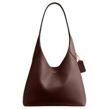 COACH Brooklyn Grain Leather Hobo Bag, Handbag, Shoulder Bag Small Women's Maple Brown Maple Brown - 楓木棕 - 查看 1