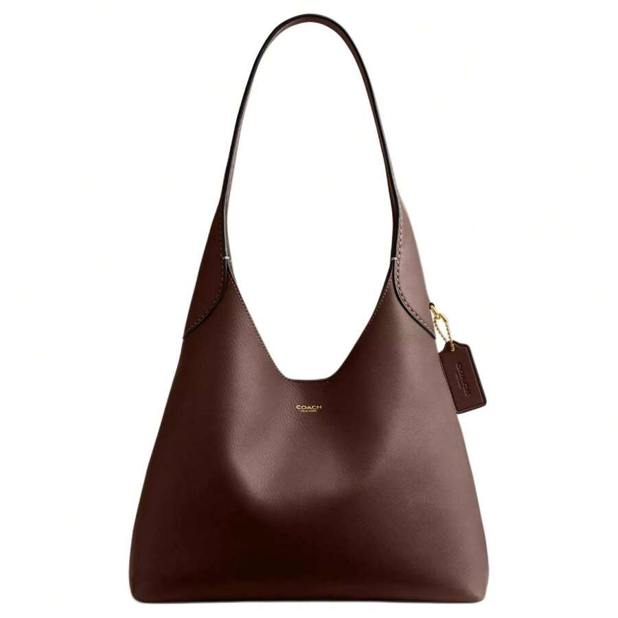 COACH Brooklyn Grain Leather Hobo Bag, Handbag, Shoulder Bag Small Women's Maple Brown Maple Brown - 楓木棕 - 查看 1
