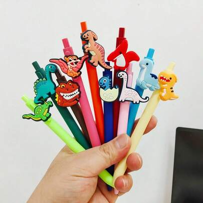 OBOVAY Bộ 3/5 bút bi rút hình khủng long, đầu bút hình khủng long 3D dễ thương, viết trơn tru, văn phòng phẩm độc đáo, phù hợp cho học sinh, người yêu thích khủng long và người sưu tầm văn phòng phẩm, quà tặng tiệc tùng, quà sinh nhật, quà tựu trường và vật trang trí bàn làm việc đáng yêu, lý tưởng cho việc viết nhật ký, ghi chú và viết sáng tạo.