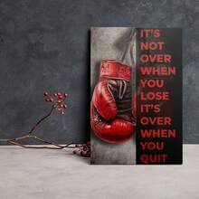 1pc Boxing Gloves "Never Give Up" Inspirational Poster - Iconic Boxing Wall Decoration, Suitable For Gyms, Home Offices, Men's Spaces, And Sports Theme Decorations - Boxed Canvas Print With Boxing Theme, Designed As A Gift For Athletes And Boxing Enthusiasts - A - View 6