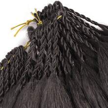 Pre-Looped Kinky Straight Crochet Hair 14 Inch, Natural Yaki Texture Synthetic Braiding Hair Extensions For Women, Easy Install Soft Locs Twist Hair, 6 Packs - Black-brown - 查看 4