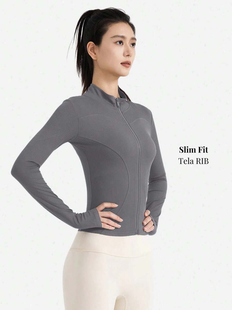 Chaqueta De Rendimiento Con Diseño Aerodinámico Featherfit Liso CJEK - Gris - Ver 1