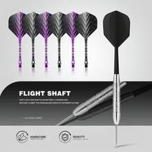 HUANQU 23克飞镖 - 6支装不锈钢飞镖套装，两种款式可选，包含6支飞镖、6根备用铝合金镖杆、6个PET镖翼、1个便携式收纳盒，适合训练、比赛练习和送礼 - 非常适合家庭、办公室或户外使用，飞镖配件，办公游戏，时尚设计，经久耐用，飞镖，飞镖游戏，飞镖配件 - 彩色 - 查看 2