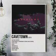 Enmarcado póster en lienzo  "Cavetown" - Arte futurista de paisaje urbano con elementos distópicos, temática en morado oscuro y verde, 30 x 45 cm (12 x 18 pulgadas), perfecto para la decoración de paredes de la sala de estar, el dormitorio o la oficina, impresión de alta calidad, decoración de sala de estar | diseño futurista | obra de arte distópica, - Enmarcado - Ver 4