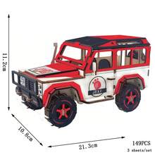 Rompecabezas de coche de madera 3D para Campervan de estilo europeo, autobús Retro, barco de vela, avión, casa de construcción, modelo, rompecabezas, juguetes para niños - HVELONG - Ver 8