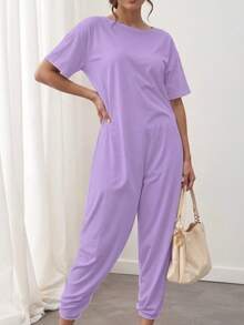 Women Jumpsuits - Lilac Purple - View 2
