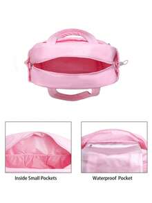 Pink Travel Tote Bag, Multi-Pocket Luggage Bag With Detachable Shoulder Strap. Spacious Capacity And Soft Material Provide Comfortable And Practical Use. Favored By Those Pursuing Comfort And Practicality, Its Rich Texture And Spacious Layout Make It A Reliable Companion. - Pink - View 6
