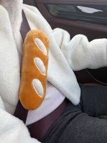 1pc Plush Bread-Shaped Car Neck Pillow & Lumbar Support, Soft Plush Car Decor, Enhances In-Car Comfort - Multiple Styles - View 13