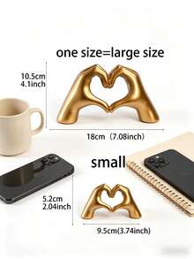 1 pieza Decoración con gesto de mano en forma de amor, escultura de dedo, estatua de arte moderno, decoración personalizada para el hogar, decoración de mesa creativa para boda, regalo para el Día de San Valentín y Año Nuevo - Blanco - Ver 7