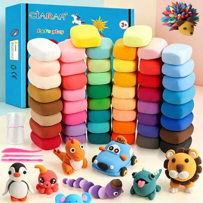 36 Colors Super Light Modeling Clay, DIY Handmade Clay, Non-Stick, Multi-Color Playdough, Bubble Clay, Space Clay Set, Ceramic Art Supplies, Easy To Shape, Suitable For Family Interaction And Student Art Creation (Random Color/Packaging). Suitable For Halloween, Christmas, Boys And Girls Birthday Gifts, As Well As Back To School Gifts.