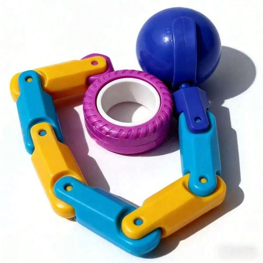 1/2/3pcs New Finger Chain Spinner Toys, Skill Toys Suitable For Parties, Office, Travel And Holiday Gifts - Multicolor - View 1