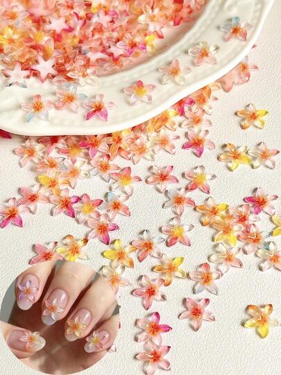 30Pcs Hawaii Flowers Nail Charms 3D Resin Plumeria Nail Art Decorations Suitable For Summer Nail Art DIY Crafts Scrapbooking