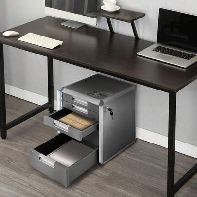 RainWeel 5 Drawers File Storage Cabinet, Office Vertical File Cabinets With Lock, File Sorter With Lockable Drawers & 5 Compartments, Desktop Document Organizer For Office Home, Multi-Functional Aluminum Alloy Drawers File Cabinet, Secure Filing Box For Home, Office, Classroom, Law Firm