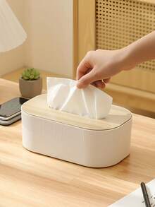 Dispensador de pañuelos de plástico rectangular moderno - Multifuncional, caja de almacenamiento de pañuelos de escritorio elegante, soporte de caja de pañuelos minimalista para escritorio de oficina, hogar, mesa de comedor, decoración del hogar, decoración del dormitorio, accesorios de cocina - Multicolor - Ver 2