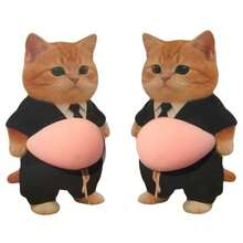 Pegatinas suaves 3D para la barriga, pegatinas de animales lindos como conejo, zorro, gatito, pegatinas suaves de burbujas para apretar, pegatinas antiestrés, pegatinas de masilla para aliviar el estrés, pegatinas decorativas DIY para botellas de agua, refrigeradores, fundas de teléfono, cuadernos, scrapbooking, regalos - Multicolor - Ver 6