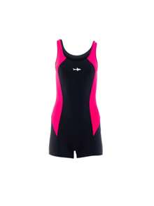 Traje de baño infantil para niña tipo jammer, espalda abierta en forma de "O". Marca Escualo - S (6-7) - Ver 1