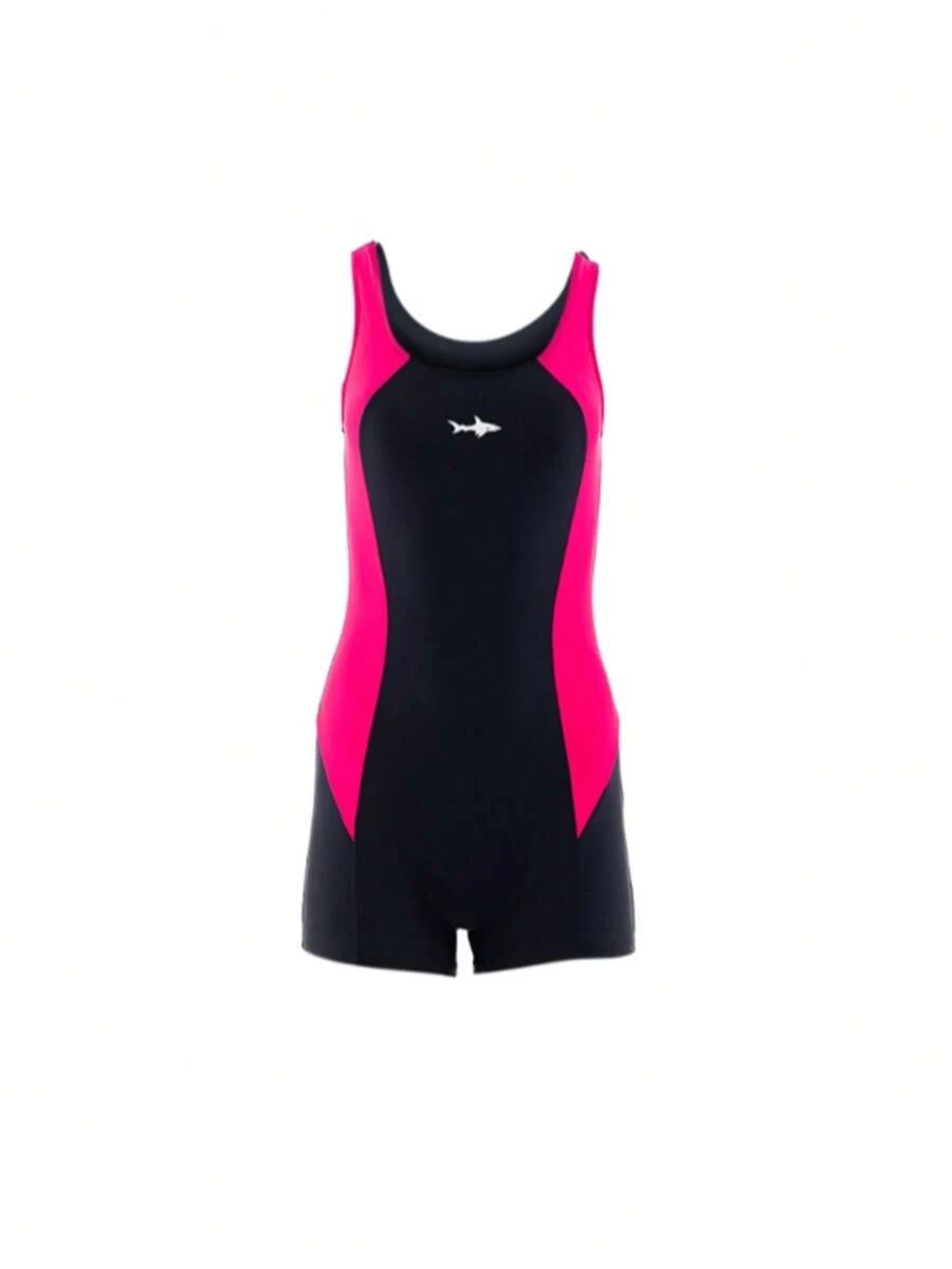 Traje de baño infantil para niña tipo jammer, espalda abierta en forma de "O". Marca Escualo - S (6-7) - Ver 1