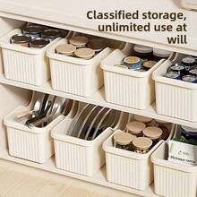 Kitchen Cabinet Storage Box With Pulleys, Pot Lid Organizer, Sundry Storage Basket, Cabinet Storage Container - Multicolor - View 3