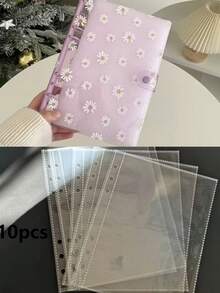 A5 雛菊燙金活頁夾，大容量活頁筆記本，彩色軟封面，透明替換頁，相簿，貼紙簿，DIY 計畫本，日誌，交易卡夾，集郵簿，貼紙收納簿，文具用品 - A5雛菊活頁夾 - 查看 18