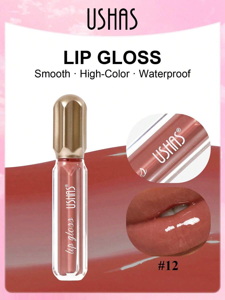 Brillo de labios líquido hidratante USHAS, de larga duración y resistente al agua, no pegajoso, fácil de aplicar, con acabado brillante, maquillaje duradero, apto para todo tipo de pieles