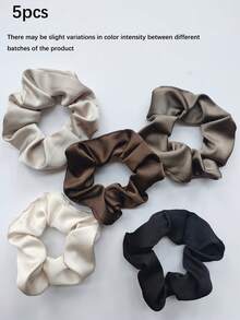 24/12/10pcs Set Women Solid Color Satin Silk Hair Scrunchies, Soft Satin Elastic Hair Ties, Non-Damaging, Suitable For High Ponytail And Daily Wear Hair Ties Beauty Home Hair Accessories Hair Rubber Bands - Multicolor - View 4