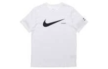 Nike Sportswear Swoosh Logo Double Hook Print Short-Sleeve T-Shirt - White - View 9