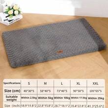 1 pieza Almohadilla para mascotas, Alfombra para perro/gato, Extraíble y lavable, Adecuada para todas las estaciones, Cómoda alfombrilla antideslizante para perros y gatos pequeños/medianos/grandes - Gris Oscuro - Ver 2