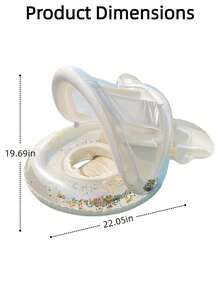 1 pieza Anillo inflable de natación con forma de mariposa transparente y sombrilla desmontable. Es tanto un asiento para la piscina como un juguete de agua para exteriores en verano. - Multicolor - Ver 10