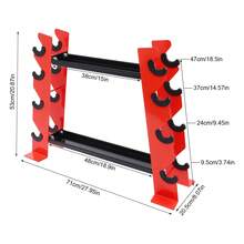 JUSODIN Rack d'haltères pour musculation - Rouge et noir - Voir 2