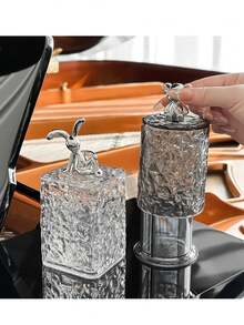 1pc Glacier Texture Toothpick Holder, High-End Home Dust-Proof Storage Box For Toothpicks, Dental Floss, Cotton Swabs - A - View 2