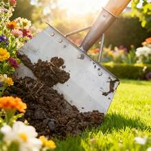 Stainless Steel Garden Shovel - Multi-Functional Shovel, Lawn Edge Rake, Mowing And Landscaping, Outdoor Weeding, Snow And Moss Removal, Suitable For Sidewalk And Ice Cleaning, Snow Shovel, Efficient Weeding, Durable Garden Tool, Handle Not Included. - Country Courtyard Style - View 6