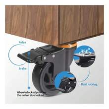 4-Inch Swivel Polyurethane Wheels With Brake - A - View 8