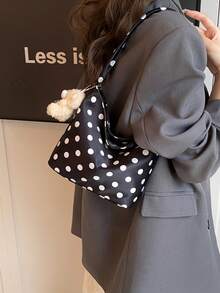 (Excluding Pendant Accessories) 1pc Fashionable Polka Dot Niche Shoulder Bag, Casual Handbag New Design For Women - Multicolor - View 10