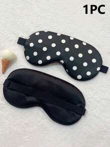 1pc Polka Dot Faux Silk Elastic Sleep Eye Mask - Multicolor - View 13
