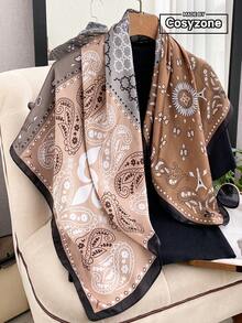 1 chiếc khăn vuông 90cm in họa tiết Paisley thanh lịch dành cho nữ, thích hợp cho những buổi đi chơi đường phố thường ngày và thời trang, có thể dùng làm khăn quàng cổ, băng đô, khăn trùm đầu, khăn choàng chống gió và nắng ngoài trời, hoàn hảo để tô điểm cho vẻ ngoài của bạn, trong các dịp lễ hội. - Nhiều màu - Xem 1
