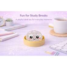 Glitter Dumpling Squishy Fidget Toy For Teens, Soft Squeeze Stress Relief Desk Toy For Study Breaks - Blue - 查看 5