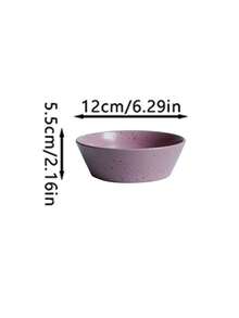 1个圆形米色泼墨设计沙拉碗，泼墨陶瓷汤碗，面碗，沙拉碗，蛋糕盘，西式餐盘，复古餐具，适用于：家庭日常用餐碗，餐厅/咖啡馆甜点碗，礼品场合，学校用品，户外使用 - 彩色 - 查看 12