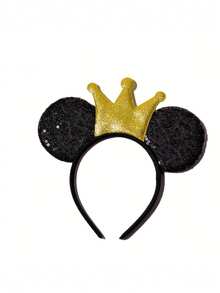 Disney 1个/2个亮片耳冠发箍，可爱卡通人物发夹，旅行、节日、派对、返校礼物，时尚配饰 - 彩色 - 查看 11