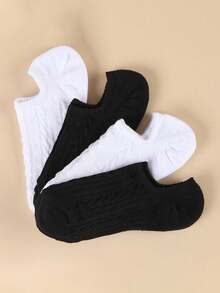 5 paires de chaussettes courtes invisibles tissées pour femmes, chaussettes doublures basses, couleurs assorties, chaussettes courtes décontractées convenant aux baskets, ballerines et à l'usage quotidien - Multicolore - Voir 6