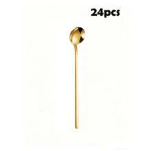 Bộ 24/36 chiếc, Muỗng quà lưu niệm đám cưới tùy chỉnh, Muỗng espresso bằng thép không gỉ mạ vàng, Bộ muỗng trà mini, Muỗng cà phê, đường, tráng miệng, kem. - Nhiều màu 1 - Xem 16