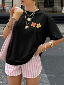 Plus Size T-Shirts - Black - View 2