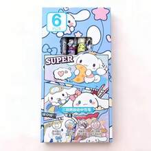 Bộ 6 bút bi hoạt hình Sanrio, mực đen 0.55mm, khô nhanh, thích hợp cho trường học, văn phòng phẩm, đồ dùng học tập, quà tặng tiệc tùng, quà tặng lễ hội cho người hâm mộ. - Nhiều màu - Xem 2