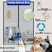 Magnetic Mesh Screen Door, Breathable Anti-Mosquito, Polyester Fiber Easy To Clean, Scratch & Wear Resistant - Mesh - View 3