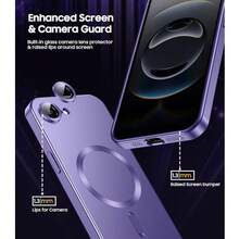 Magnetic Wireless Charging Phone Case With Camera Protection For IPhone 17 Pro Max, 16, 15, 14, 13, 12, 11 Pro Plus, 17e - Dark Purple - View 5