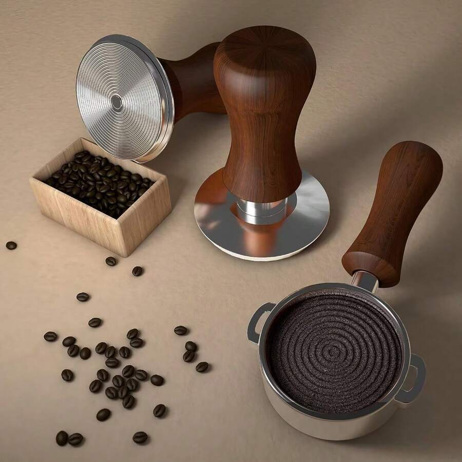 51mm/58mm Máquina de café expreso manual italiana, Prensador de café ajustable y preciso, Base ondulada de acero inoxidable, Máquina de café expreso manual italiana autonivelante, Accesorios de café expreso italiano