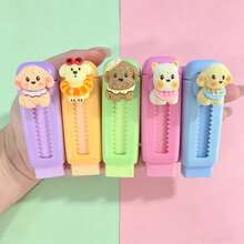Creative Spring Flower-Shaped Theme, Cute Creamy Puppy Retractable Eraser With Campus-Style Small Flower Design For Students, Essential Study Supply And Back-To-School Gift, Classroom Reward - Multicolor - View 4