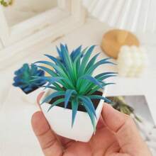 3 pièces Plantes en pot artificielles bleues et roses créatives, ornements de bureau de plantes vertes simulées pour la maison, le bureau, l'intérieur/extérieur. Plantes succulentes artificielles, plantes, décoration de maison, décoration de salon, fausses plantes, décoration de bureau - Multicolore - Voir 8