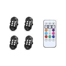 Bộ 1/2/4/6 đèn LED nhấp nháy không dây có điều khiển từ xa, đèn mini 8 màu sạc USB, đèn cảnh báo khẩn cấp chống va chạm cho ô tô, xe máy, máy bay không người lái, máy bay, xe đạp. - A - Xem 10