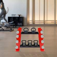 JUSODIN Rack d'haltères pour musculation - Rouge et noir - Voir 8
